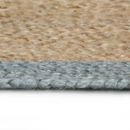 vidaXL Handmade Rug Jute with Olive Green Border 120 cm