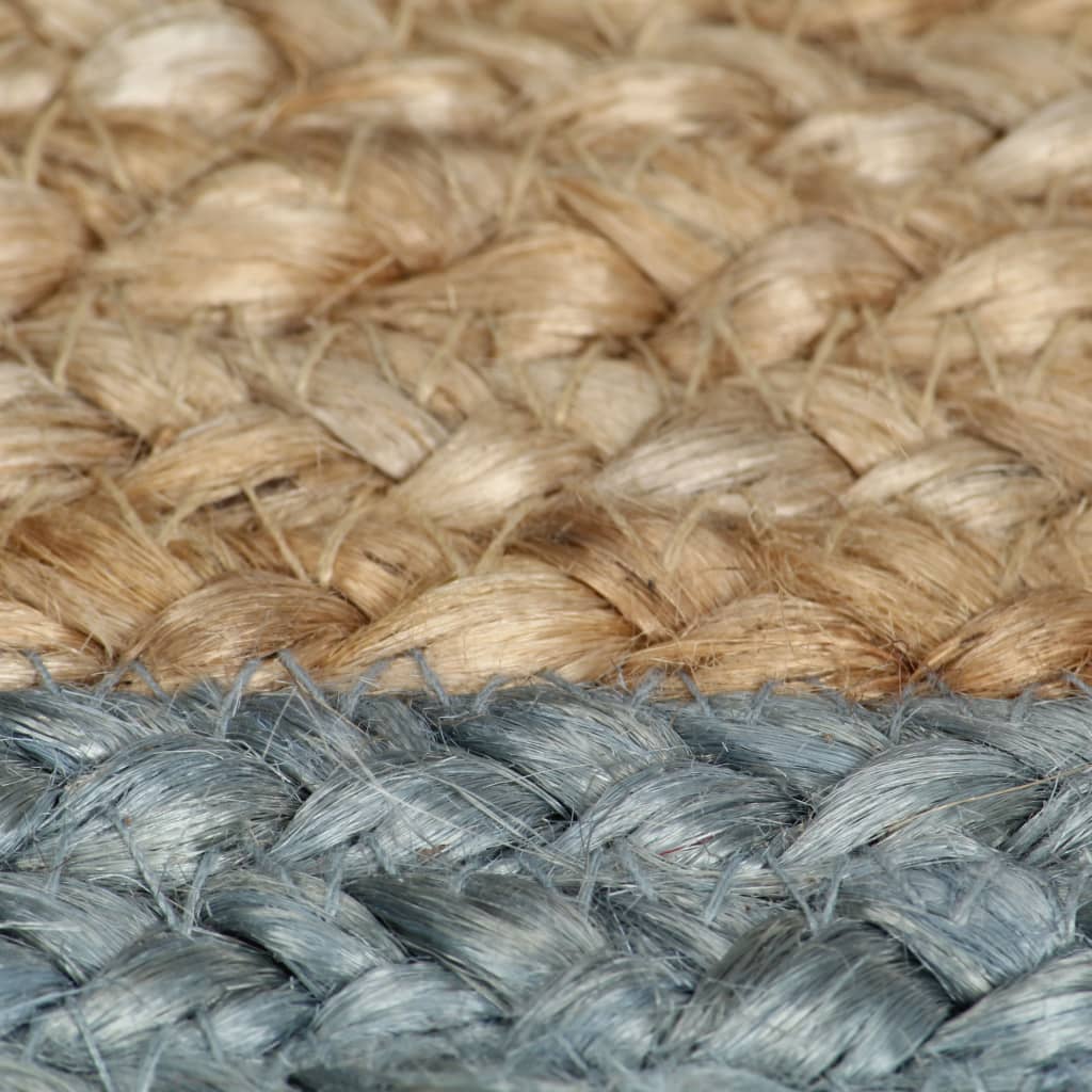 vidaXL Handmade Rug Jute with Olive Green Border 120 cm