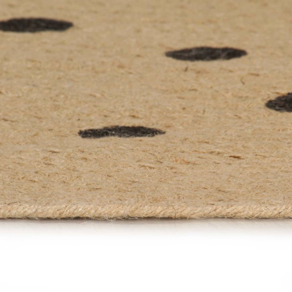 vidaXL Handmade Rug Jute with Print Polka Dot 150 cm