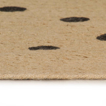 vidaXL Handmade Rug Jute with Print Polka Dot 150 cm