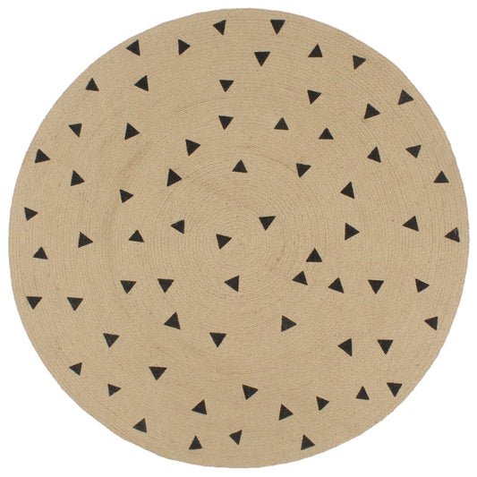 vidaXL Handmade Rug Jute with Triangle Print 90 cm