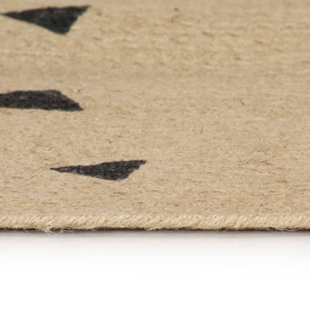 vidaXL Handmade Rug Jute with Triangle Print 90 cm