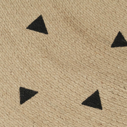 vidaXL Handmade Rug Jute with Triangle Print 90 cm