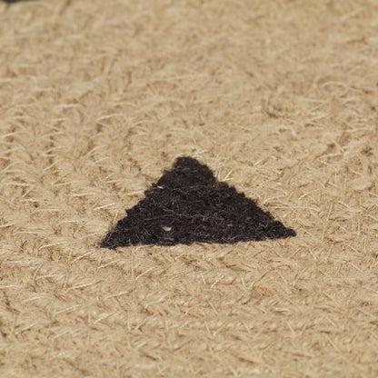 vidaXL Handmade Rug Jute with Triangle Print 90 cm