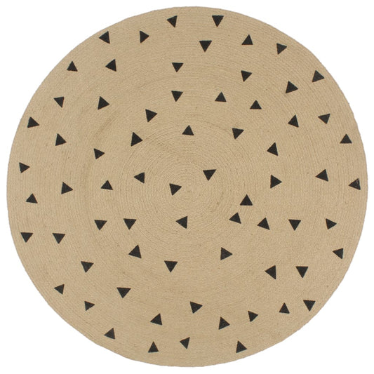 vidaXL Handmade Rug Jute with Triangle Print 120 cm