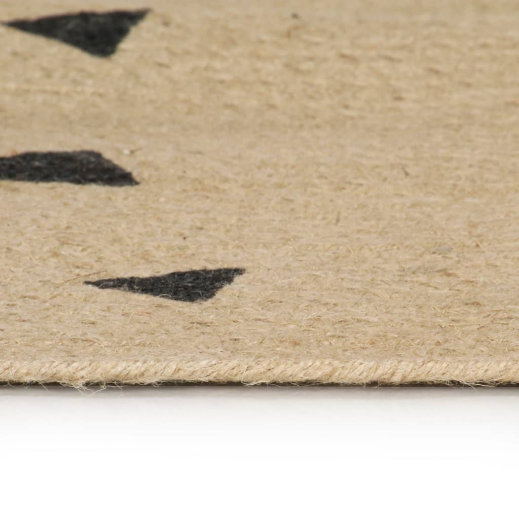 vidaXL Handmade Rug Jute with Triangle Print 120 cm