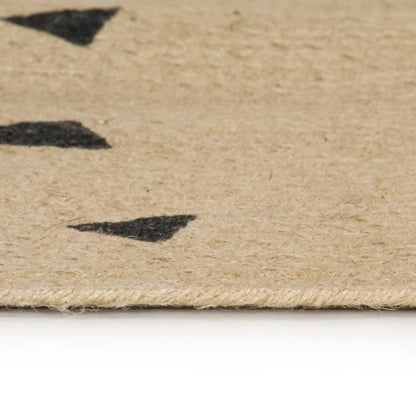 vidaXL Handmade Rug Jute with Triangle Print 120 cm