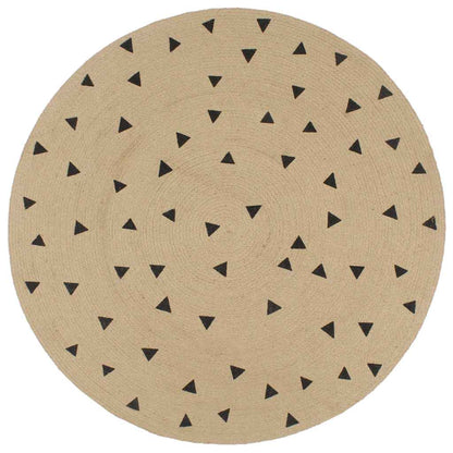 133691 vidaXL Handmade Rug Jute with Triangle Print 150 cm