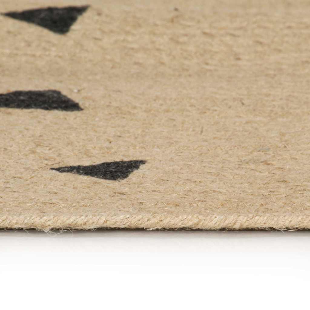 133691 vidaXL Handmade Rug Jute with Triangle Print 150 cm
