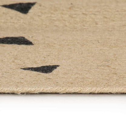 133691 vidaXL Handmade Rug Jute with Triangle Print 150 cm
