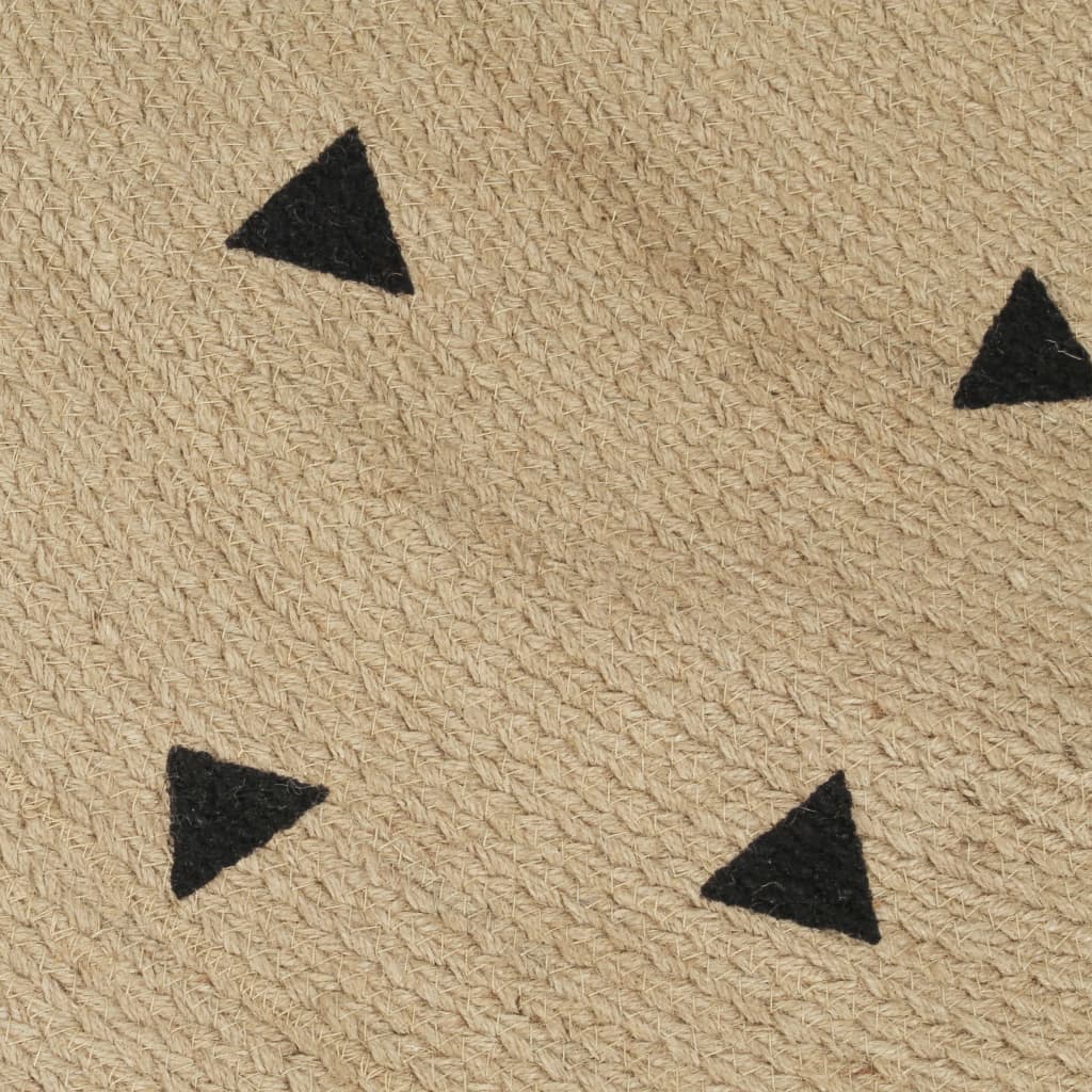 133691 vidaXL Handmade Rug Jute with Triangle Print 150 cm