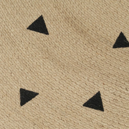 133691 vidaXL Handmade Rug Jute with Triangle Print 150 cm