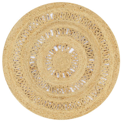 vidaXL Area Rug | Natural | Braided Jute | Medium | Durable | Area Rug | Round