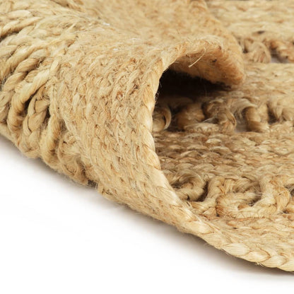 vidaXL Area Rug | Natural | Braided Jute | Medium | Durable | Area Rug | Round