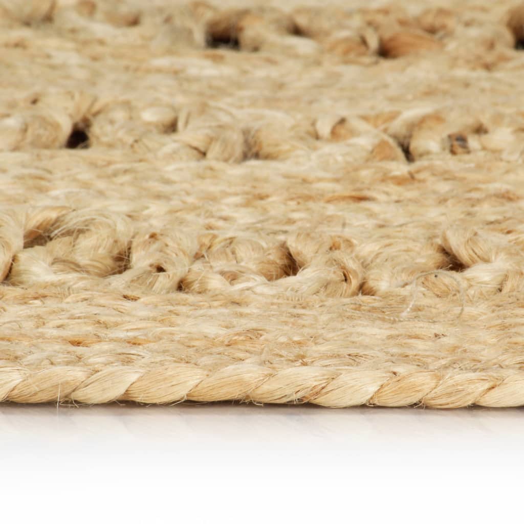 vidaXL Area Rug | Natural | Braided Jute | Medium | Durable | Area Rug | Round
