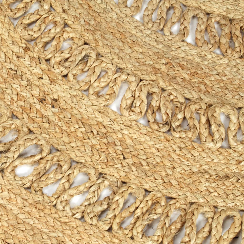 vidaXL Area Rug | Natural | Braided Jute | Medium | Durable | Area Rug | Round