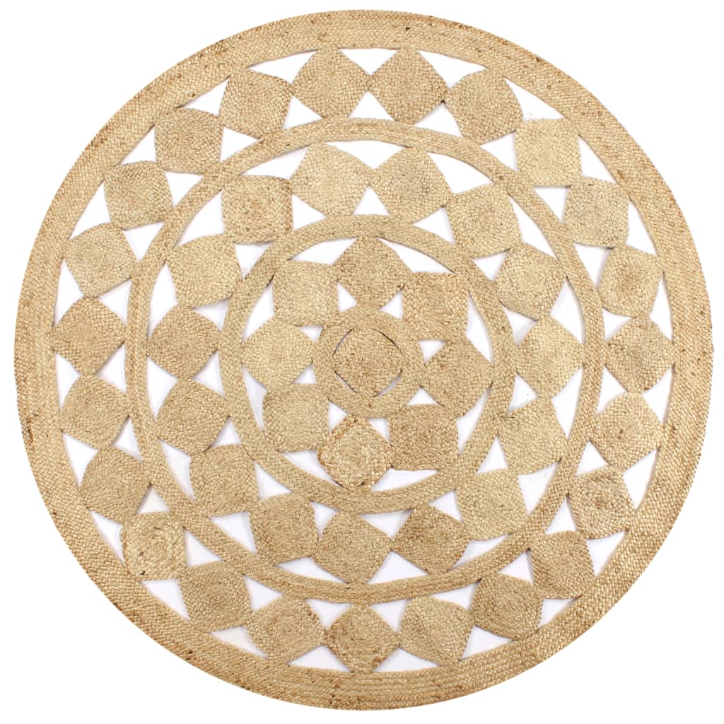 vidaXL Handmade Rug Braided Jute 90 cm