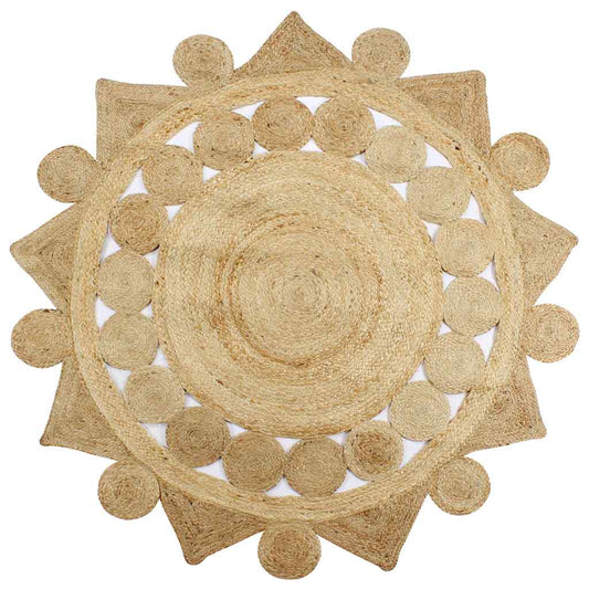 133713 vidaXL Handmade Rug Braided Jute 90 cm