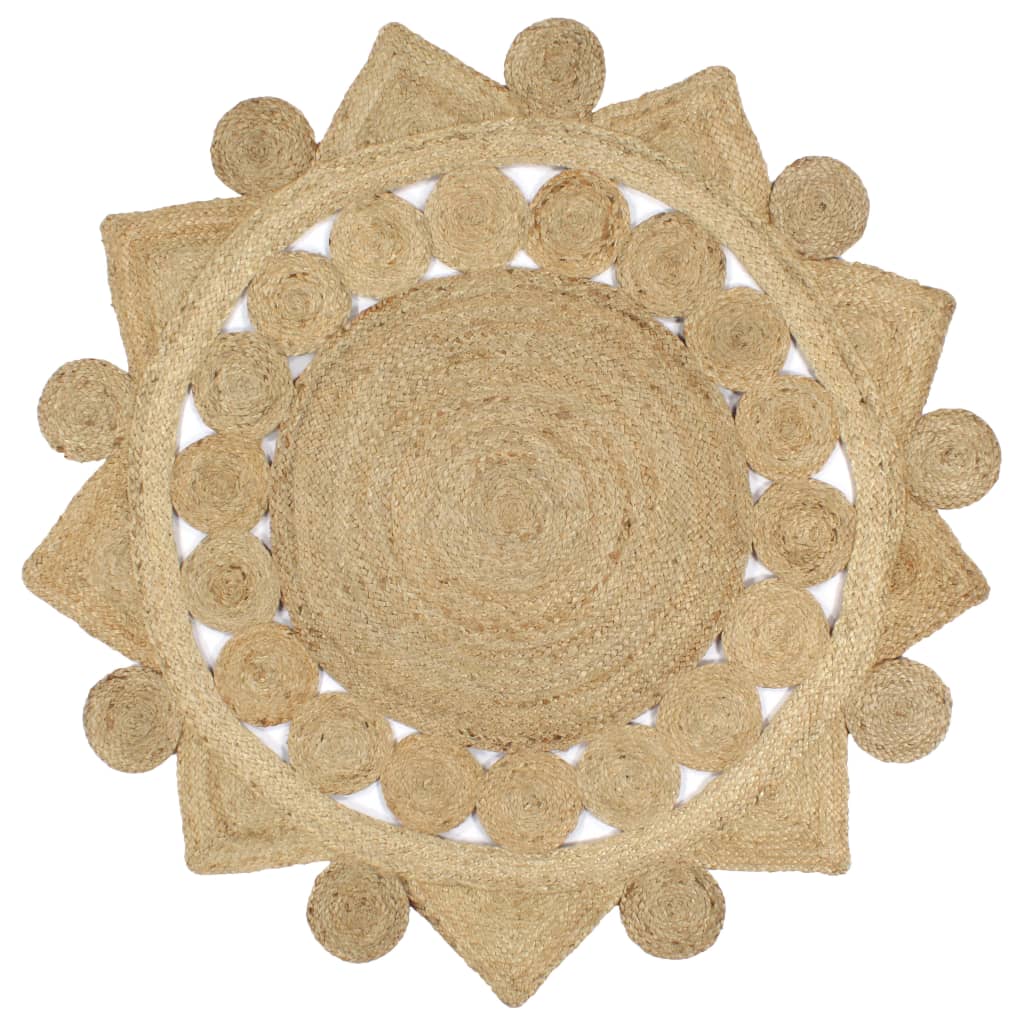 vidaXL Handmade Rug Braided Jute 120 cm