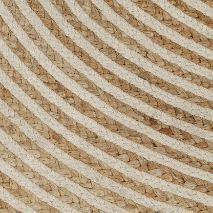 vidaXL Handmade Rug Jute with Spiral Design White 120 cm