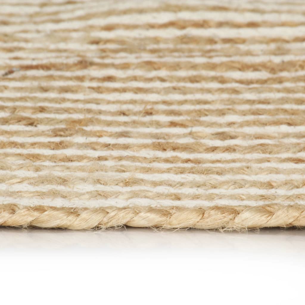 vidaXL Handmade Rug Jute with Spiral Design White 150 cm