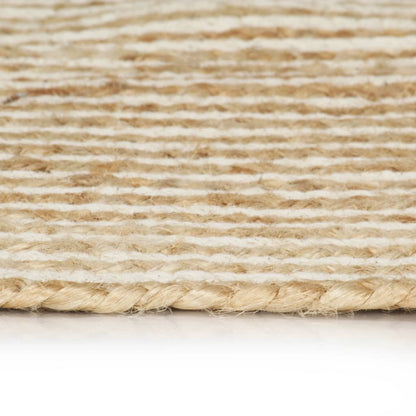 vidaXL Handmade Rug Jute with Spiral Design White 150 cm