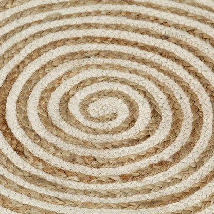 vidaXL Handmade Rug Jute with Spiral Design White 150 cm