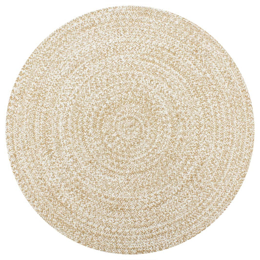 vidaXL Handmade Rug Jute White and Natural 150 cm