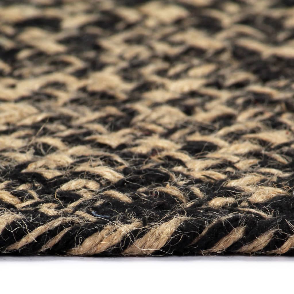 vidaXL Handmade Rug Jute Black and Natural 150 cm