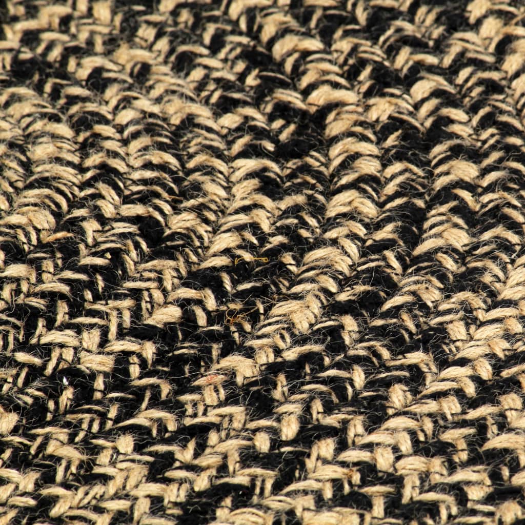 vidaXL Handmade Rug Jute Black and Natural 150 cm