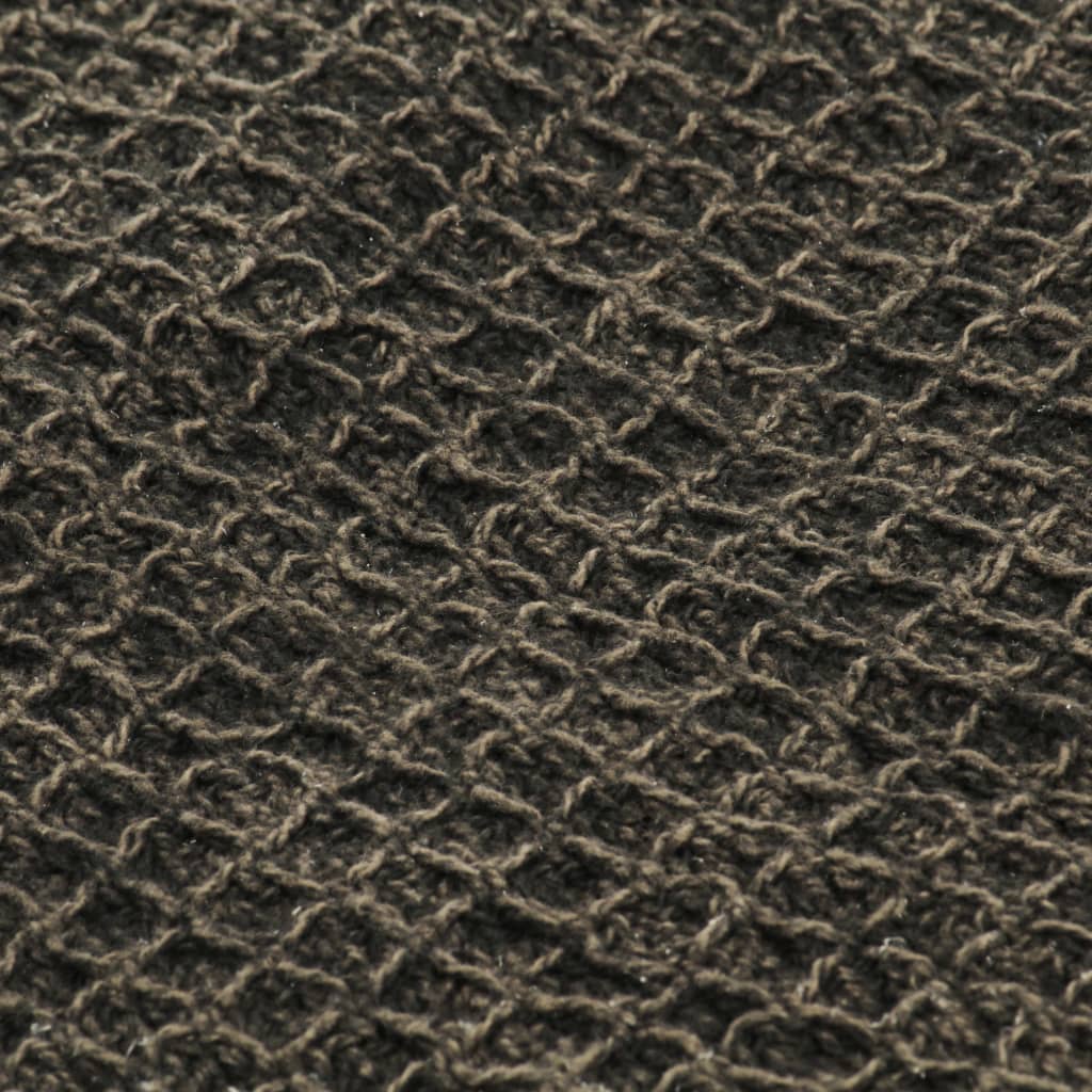 vidaXL Throw Cotton 160x210 cm Anthracite/Brown