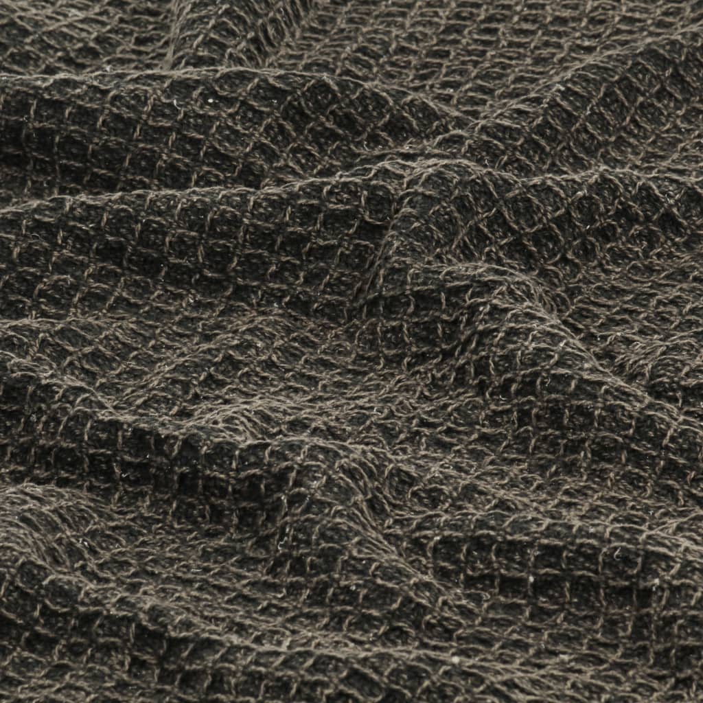 vidaXL Throw Cotton 160x210 cm Anthracite/Brown