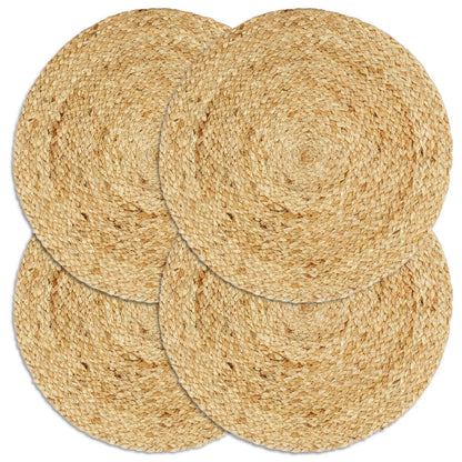 vidaXL Placemats 4 pcs Plain Natural 38 cm Round Jute