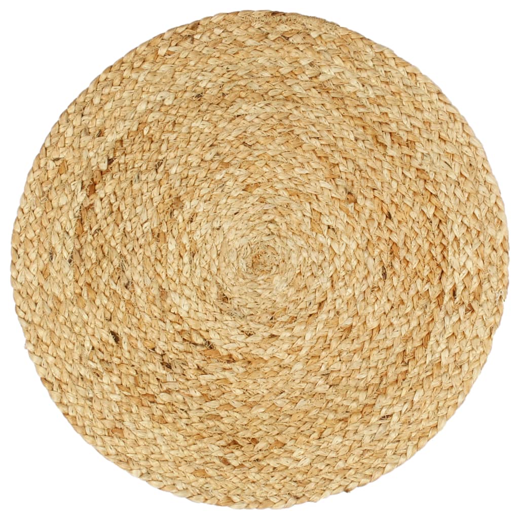vidaXL Placemats 6 pcs Plain Natural 38 cm Round Jute