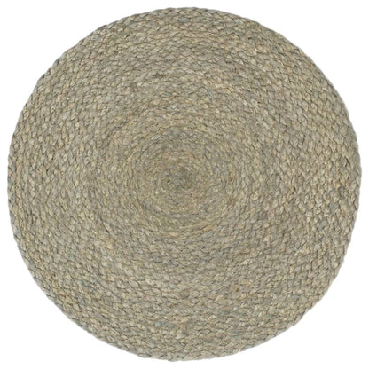 vidaXL Placemats 6 pcs Plain Grey 38 cm Round Jute