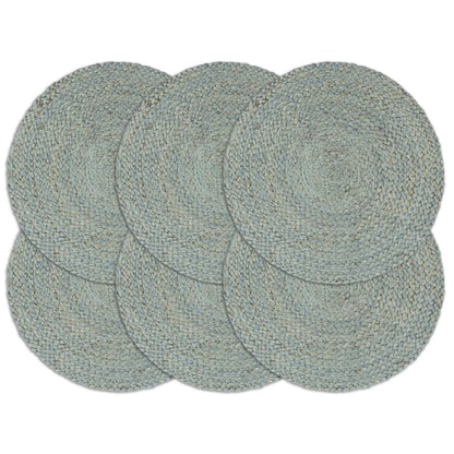 vidaXL Placemats 6 pcs Plain Olive Green 38 cm Round Jute