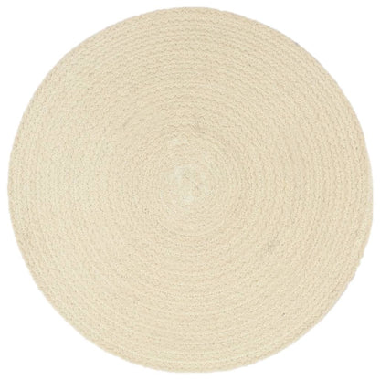 vidaXL Placemats 4 pcs Plain Natural 38 cm Round Cotton