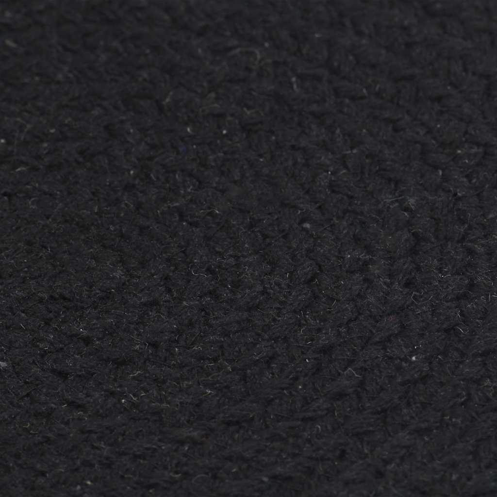vidaXL Placemats 4 pcs Plain Black 38 cm Round Cotton
