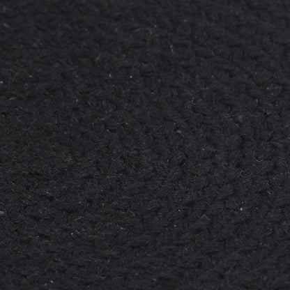 vidaXL Placemats 4 pcs Plain Black 38 cm Round Cotton