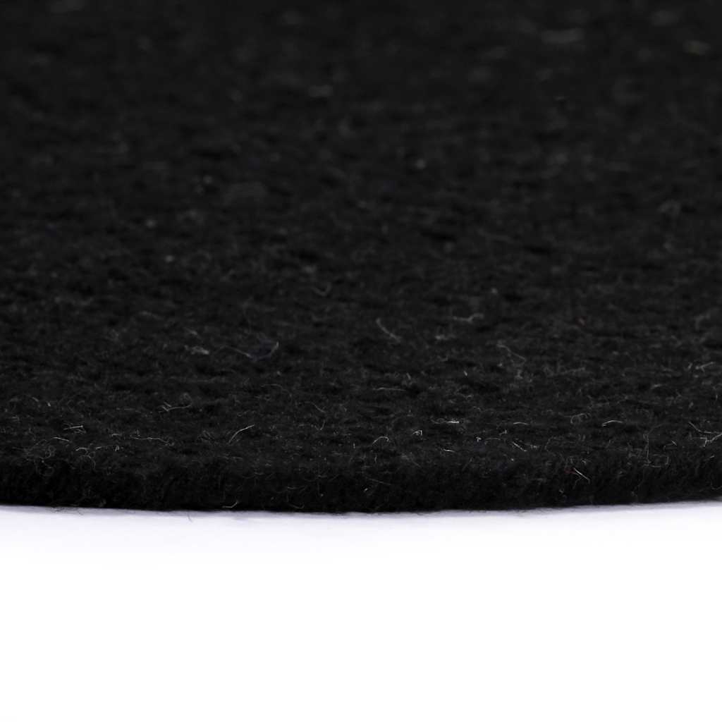 vidaXL Placemats 4 pcs Plain Black 38 cm Round Cotton
