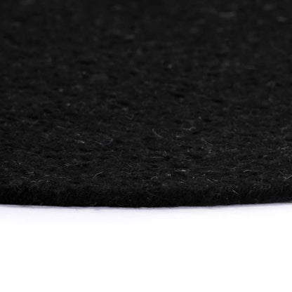 vidaXL Placemats 4 pcs Plain Black 38 cm Round Cotton