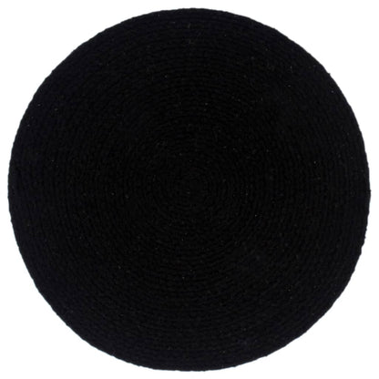 vidaXL Placemats 6 pcs Plain Black 38 cm Round Cotton
