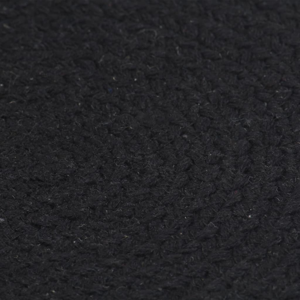vidaXL Placemats 6 pcs Plain Black 38 cm Round Cotton