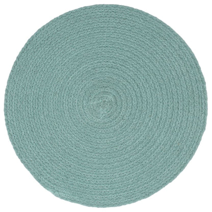 vidaXL Placemats 4 pcs Plain Green 38 cm Round Cotton