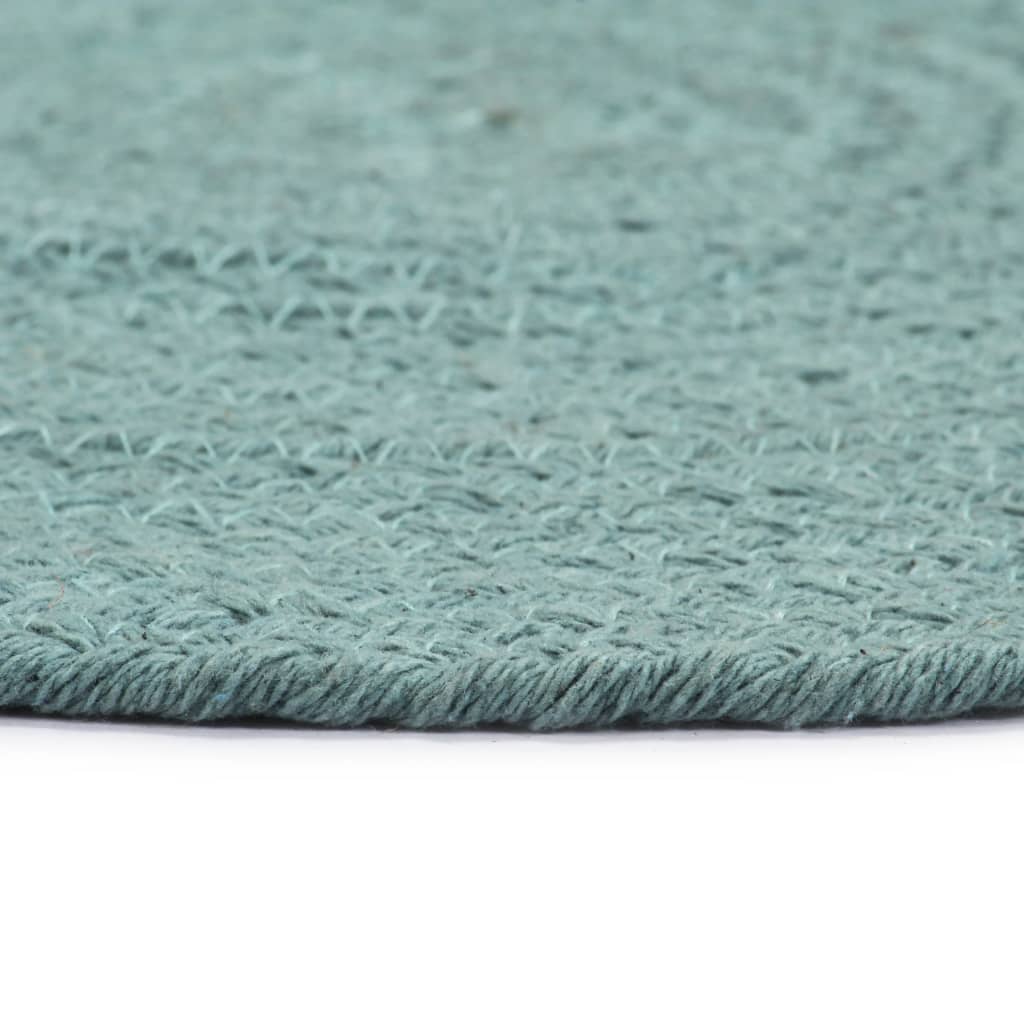 vidaXL Placemats 4 pcs Plain Green 38 cm Round Cotton