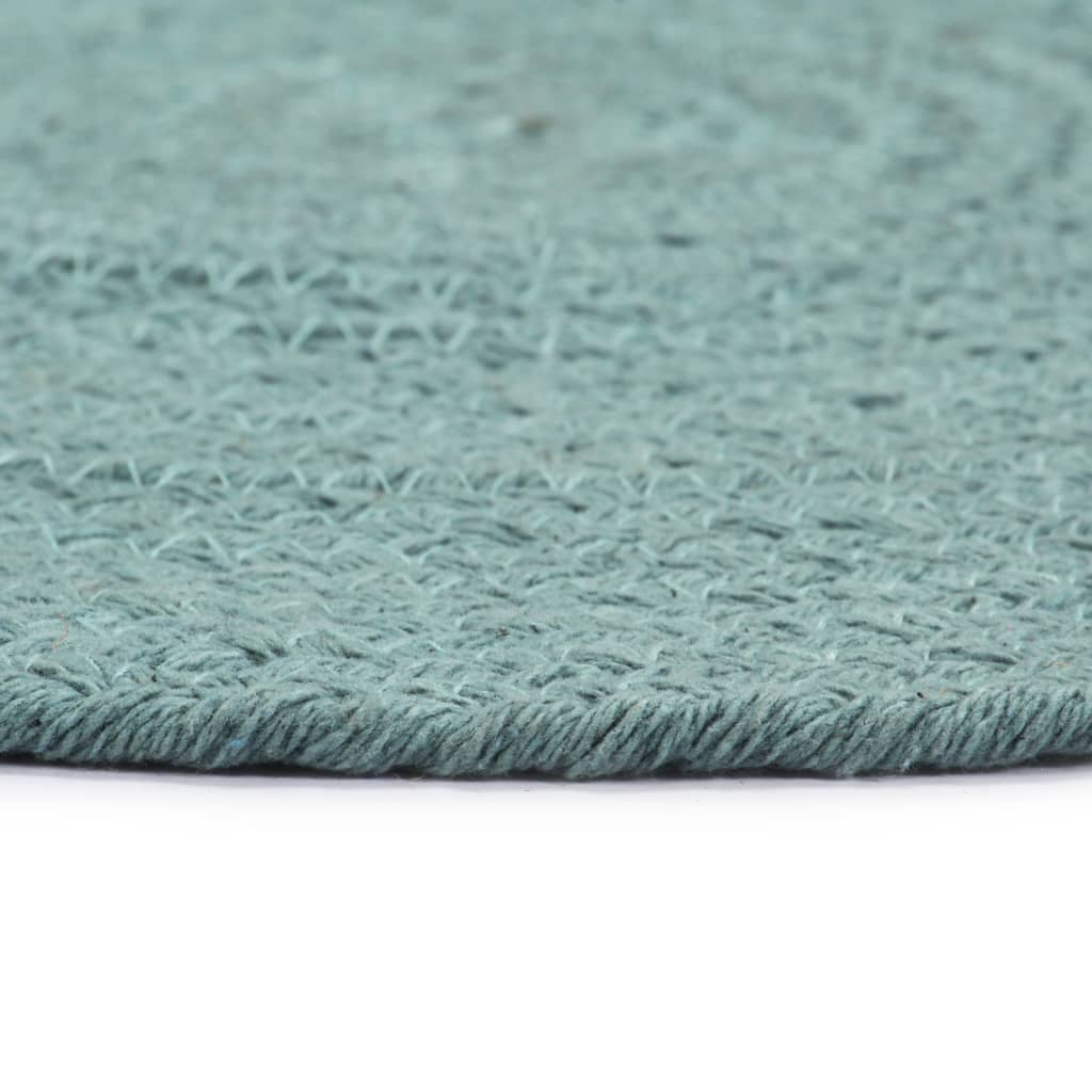 vidaXL Placemats 6 pcs Plain Green 38 cm Round Cotton
