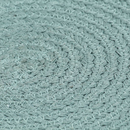 vidaXL Placemats 6 pcs Plain Green 38 cm Round Cotton