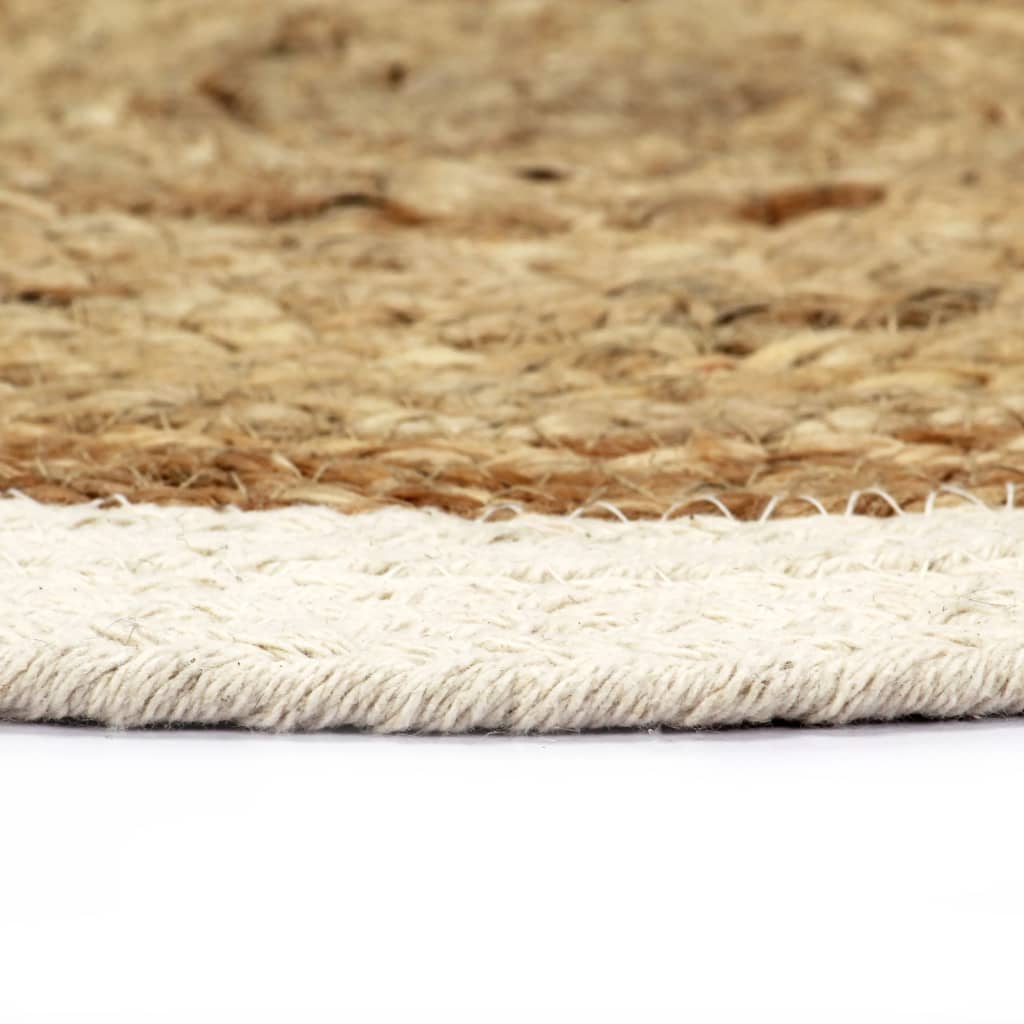 vidaXL Placemats 4 pcs Plain Natural 38 cm Round Jute and Cotton