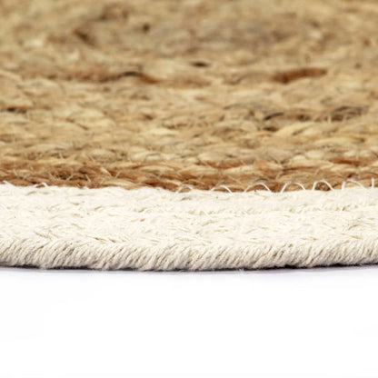 vidaXL Placemats 4 pcs Plain Natural 38 cm Round Jute and Cotton