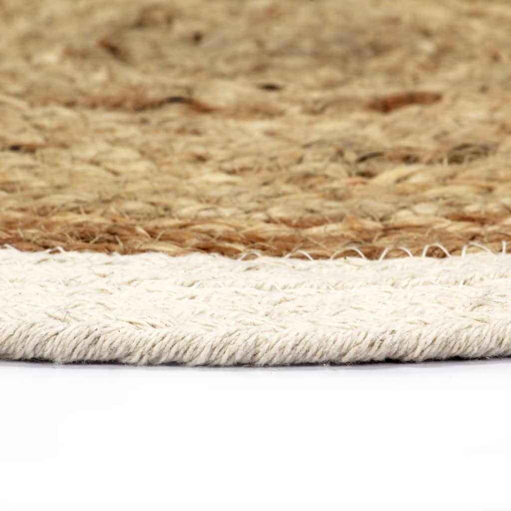 vidaXL Placemats 6 pcs Plain Natural 38 cm Round Jute and Cotton
